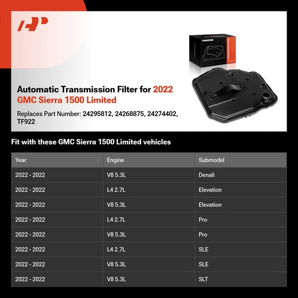 Automatic Transmission Filter for 2022 GMC Sierra 1500 Limited