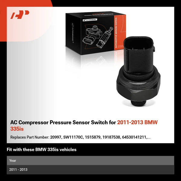 AC Compressor Pressure Sensor Switch for 2011-2013 BMW 335is