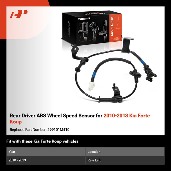 Rear Driver ABS Wheel Speed Sensor for 2010-2013 Kia Forte Koup