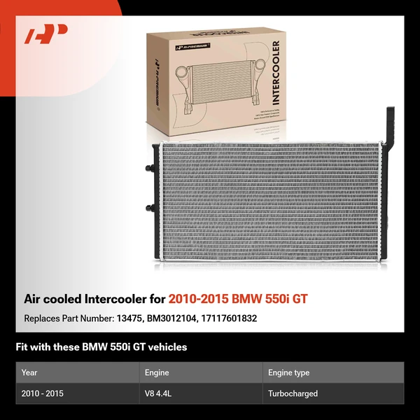 Air cooled Intercooler for 2010-2015 BMW 550i GT