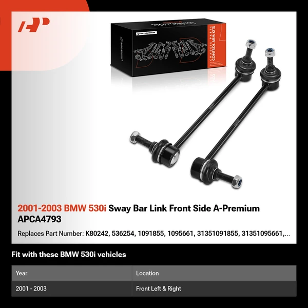 2001-2003 BMW 530i Sway Bar Link Front Side A-Premium APCA4793