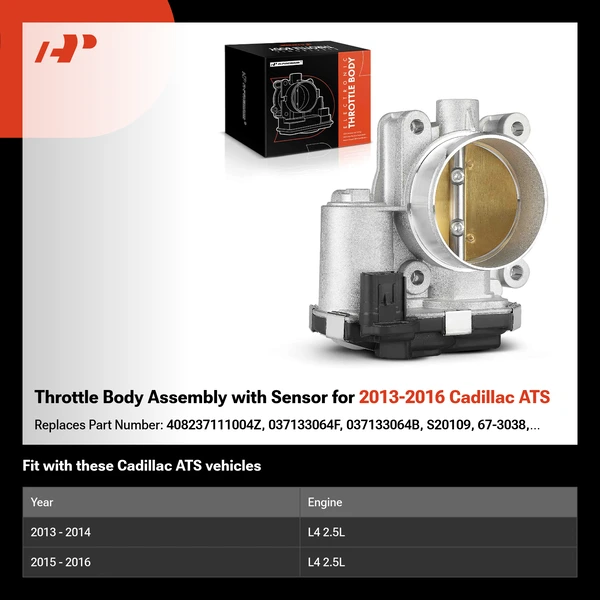 Throttle Body Assembly with Sensor for 2013-2016 Cadillac ATS