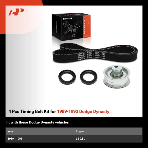 4 Pcs Timing Belt Kit for 1989-1993 Dodge Dynasty