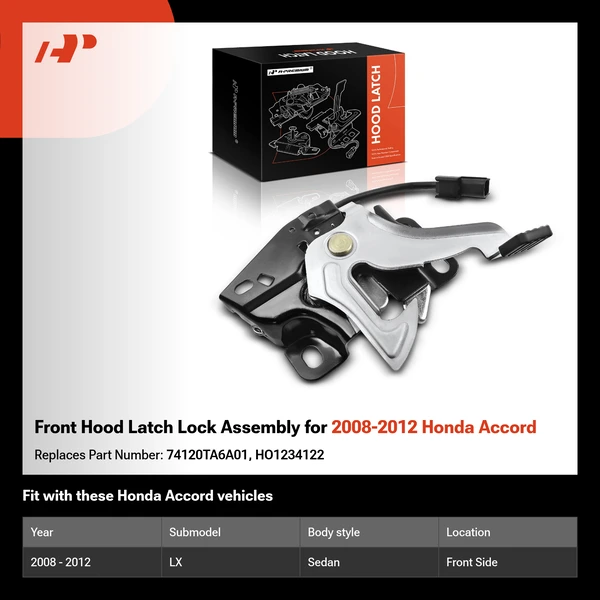 Front Hood Latch Lock Assembly for 2008-2012 Honda Accord