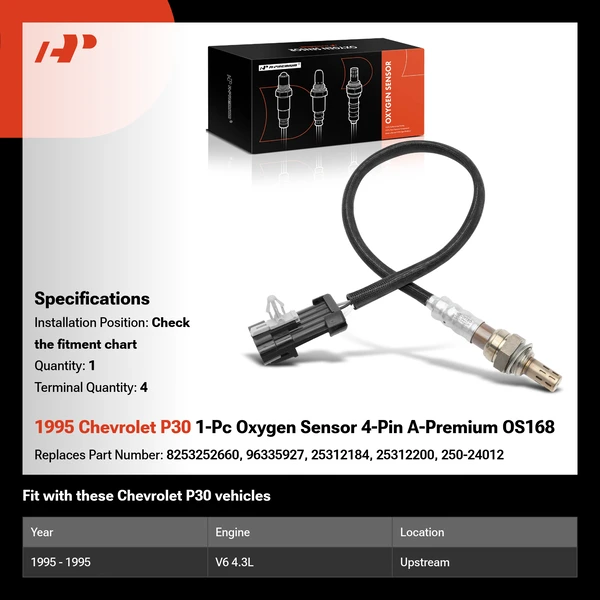 1995 Chevrolet P30 1-Pc Oxygen Sensor 4-Pin A-Premium OS168