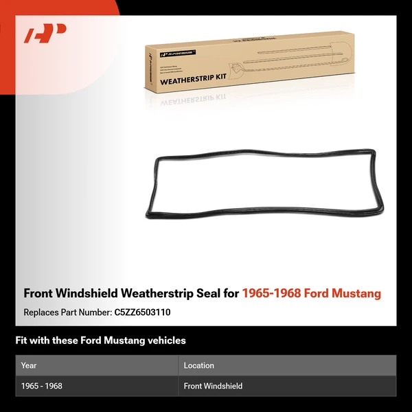 Front Windshield Weatherstrip Seal for 1965-1968 Ford Mustang