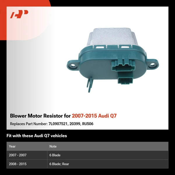 Blower Motor Resistor for 2007-2015 Audi Q7