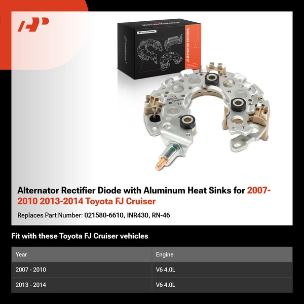 Alternator Rectifier Diode with Aluminum Heat Sinks for 2007-2010 2013-2014 Toyota FJ Cruiser
