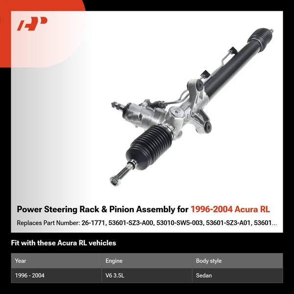 Power Steering Rack & Pinion Assembly for 1996-2004 Acura RL
