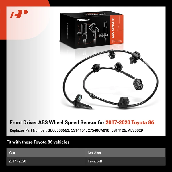 Front Driver ABS Wheel Speed Sensor for 2017-2020 Toyota 86