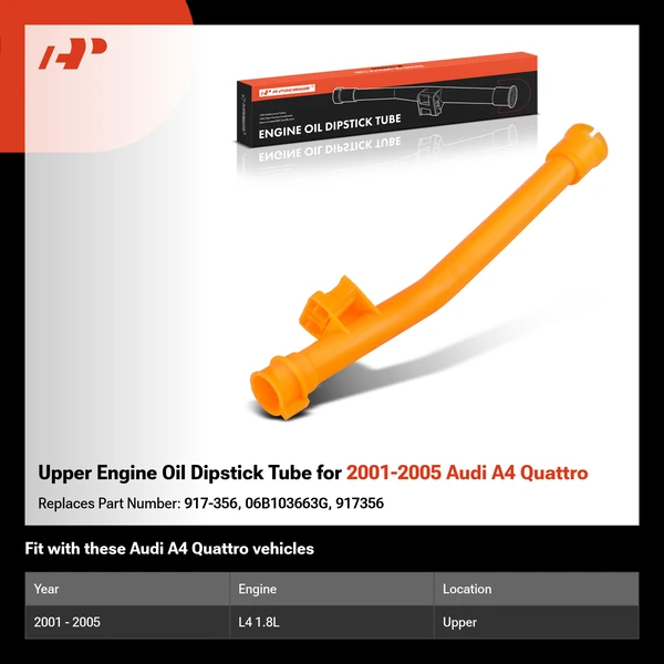 Upper Engine Oil Dipstick Tube for 2001-2005 Audi A4 Quattro