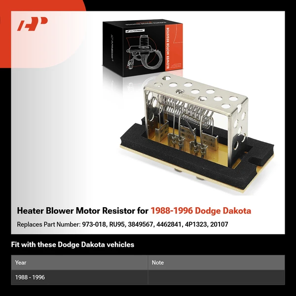 Heater Blower Motor Resistor for 1988-1996 Dodge Dakota