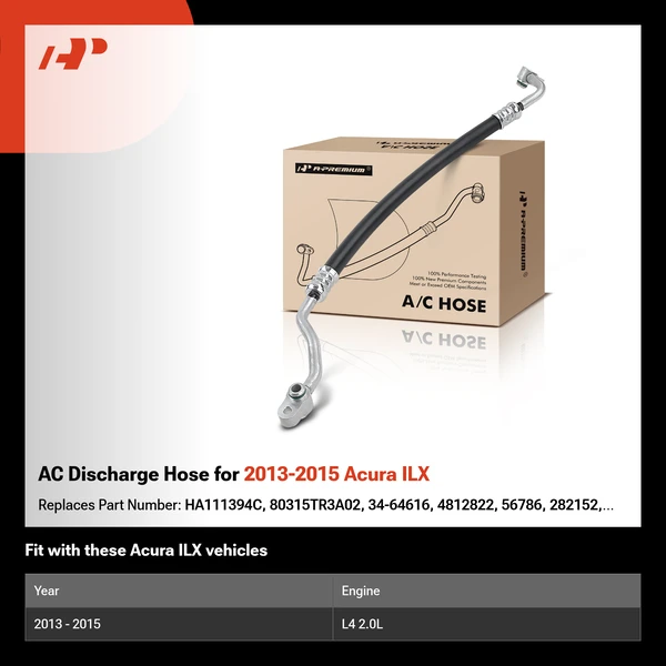 AC Discharge Hose for 2013-2015 Acura ILX