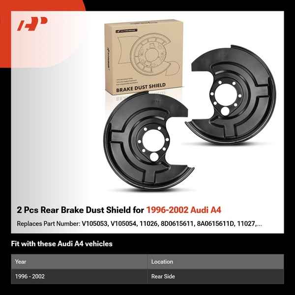 2 Pcs Rear Brake Dust Shield for 1996-2002 Audi A4