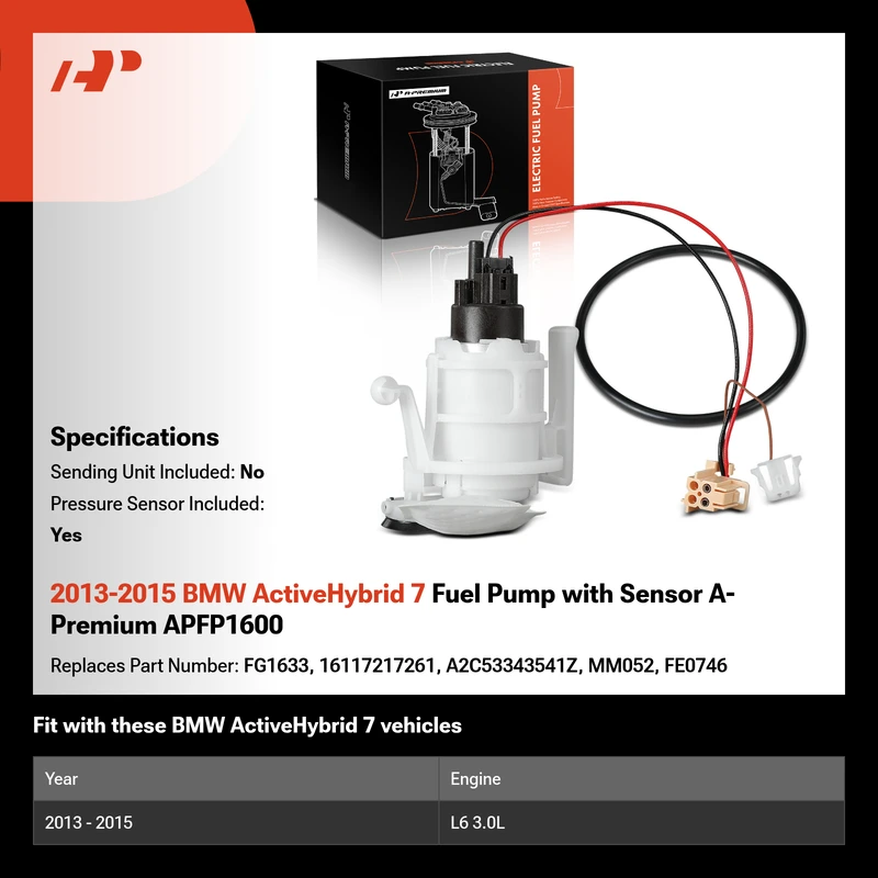2013-2015 BMW ActiveHybrid 7 Fuel Pump with Sensor A-Premium APFP1600