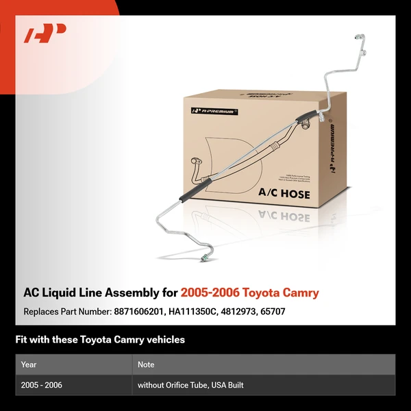 AC Liquid Line Assembly for 2005-2006 Toyota Camry