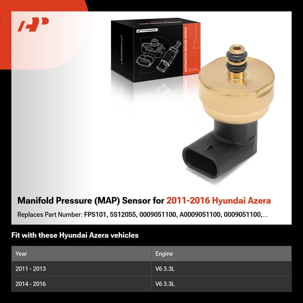 Manifold Pressure (MAP) Sensor for 2011-2016 Hyundai Azera