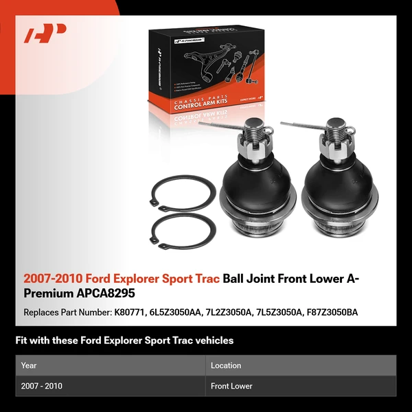 2007-2010 Ford Explorer Sport Trac Ball Joint Front Lower A-Premium APCA8295