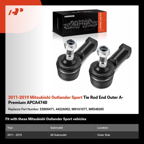 2011-2019 Mitsubishi Outlander Sport Tie Rod End Outer A-Premium APCA4740