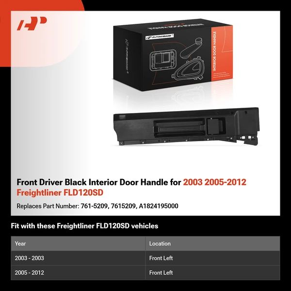 Front Driver Black Interior Door Handle for 2003 2005-2012 Freightliner FLD120SD