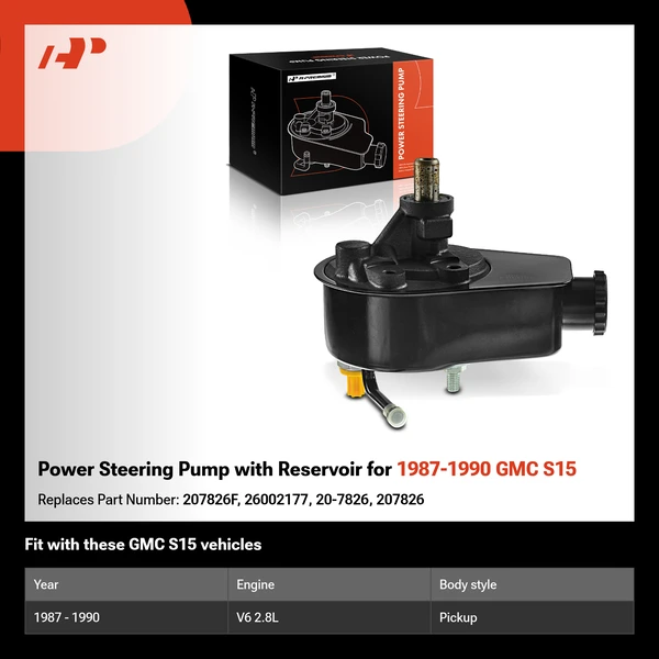 Power Steering Pump with Reservoir for 1987-1990 GMC S15