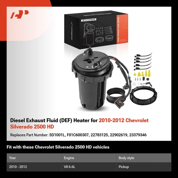 Diesel Exhaust Fluid (DEF) Heater for 2010-2012 Chevrolet Silverado 2500 HD
