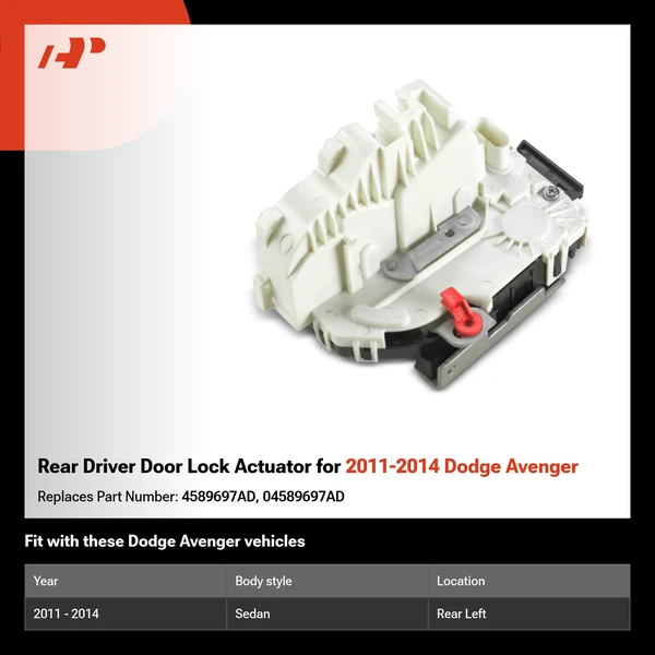 Rear Driver Door Lock Actuator for 2011-2014 Dodge Avenger