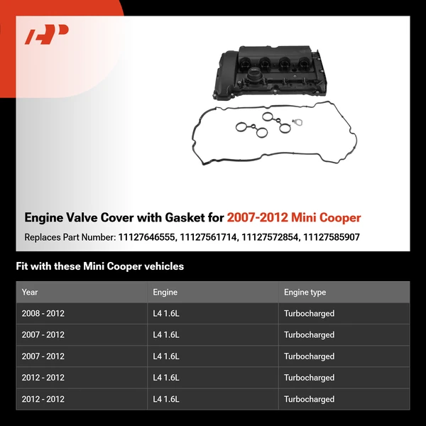 Engine Valve Cover with Gasket for 2007-2012 Mini Cooper