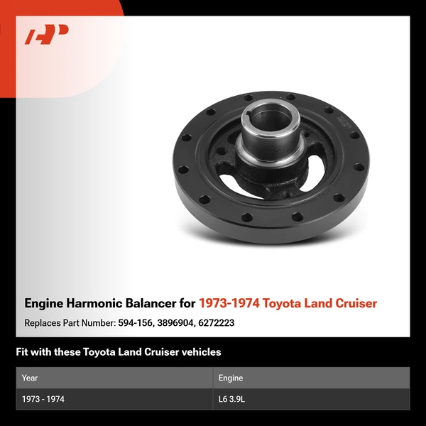 Engine Harmonic Balancer for 1973-1974 Toyota Land Cruiser