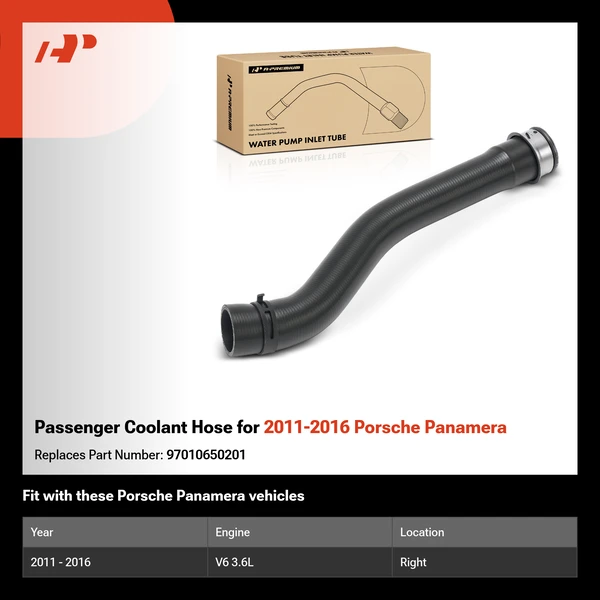 Passenger Coolant Hose for 2011-2016 Porsche Panamera