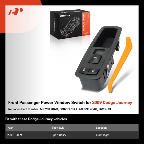 Front Passenger Power Window Switch for 2009 Dodge Journey