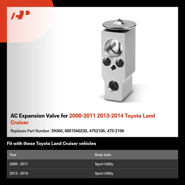 AC Expansion Valve for 2008-2011 2013-2014 Toyota Land Cruiser