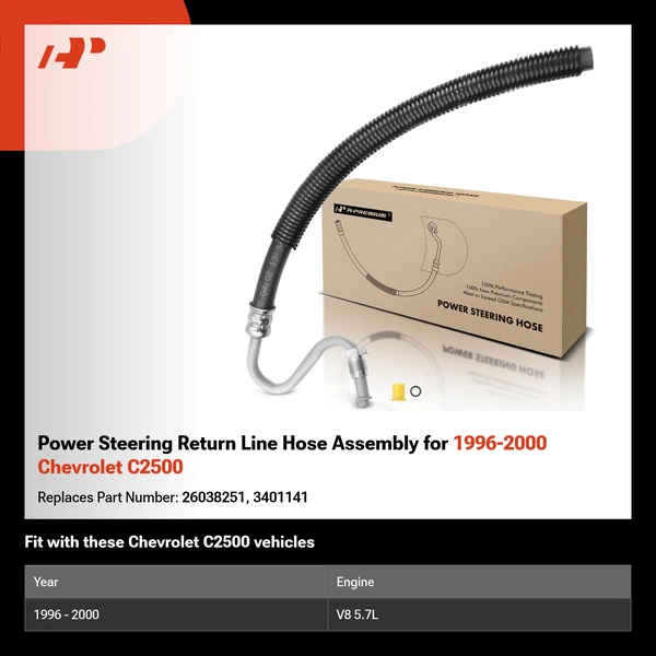 Power Steering Return Line Hose Assembly for 1996-2000 Chevrolet C2500