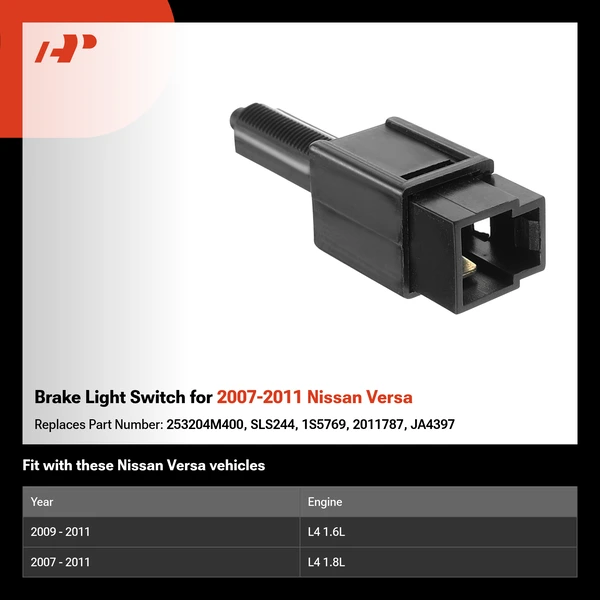 Brake Light Switch for 2007-2011 Nissan Versa