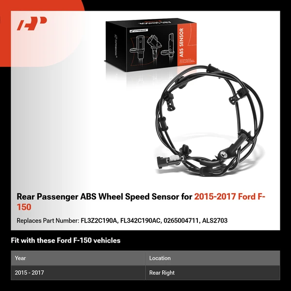 Rear Passenger ABS Wheel Speed Sensor for 2015-2017 Ford F-150