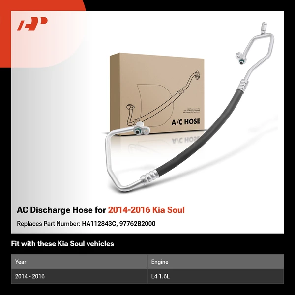 AC Discharge Hose for 2014-2016 Kia Soul