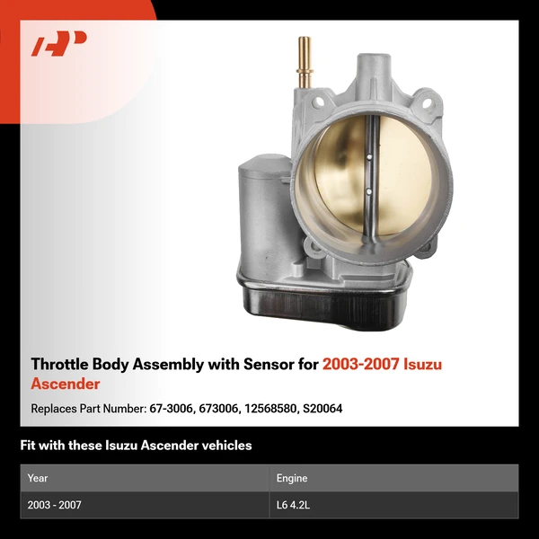 Throttle Body Assembly with Sensor for 2003-2007 Isuzu Ascender