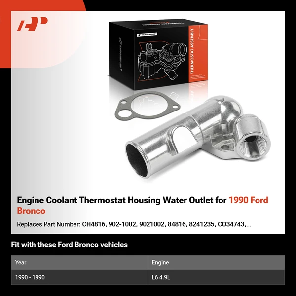 Engine Coolant Thermostat Housing Water Outlet for 1990 Ford Bronco