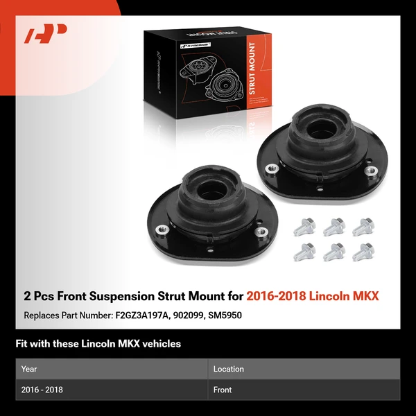 2 Pcs Front Suspension Strut Mount for 2016-2018 Lincoln MKX
