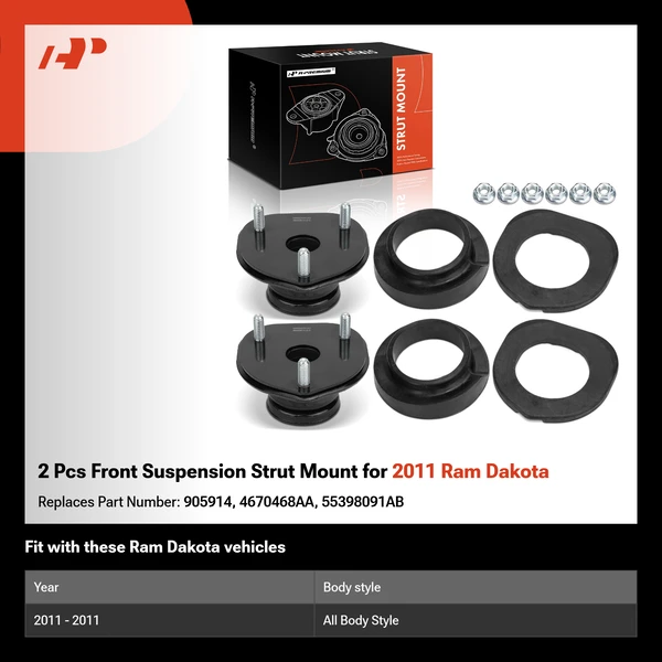 2 Pcs Front Suspension Strut Mount for 2011 Ram Dakota