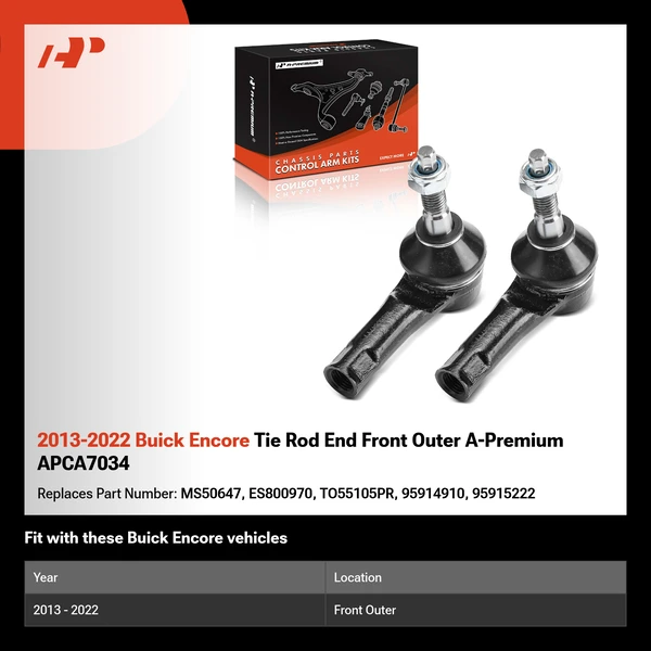 2013-2022 Buick Encore Tie Rod End Front Outer A-Premium APCA7034