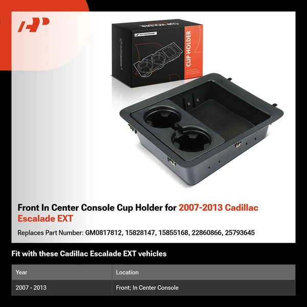 Front In Center Console Cup Holder for 2007-2013 Cadillac Escalade EXT