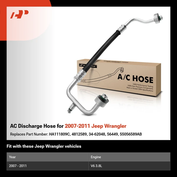 AC Discharge Hose for 2007-2011 Jeep Wrangler