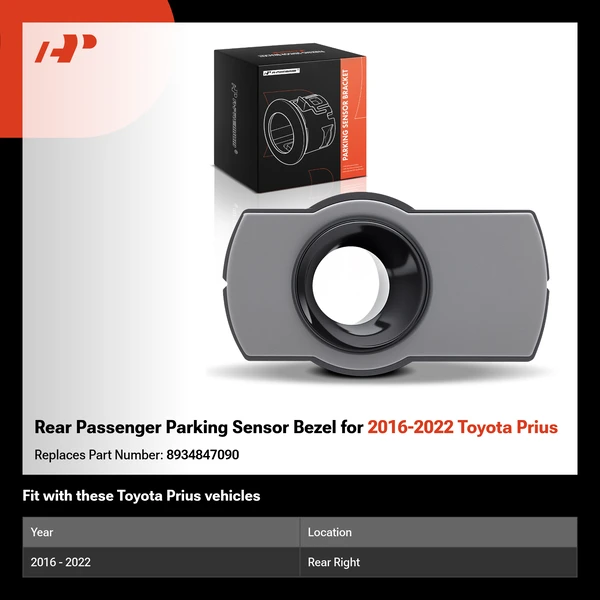 Rear Passenger Parking Sensor Bezel for 2016-2022 Toyota Prius