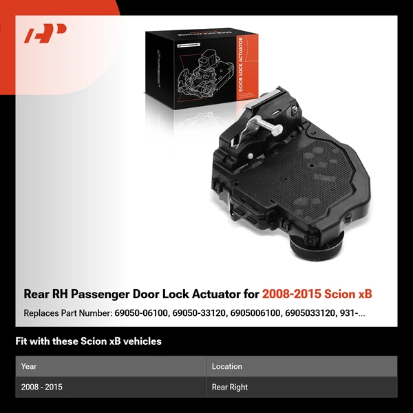 Rear RH Passenger Door Lock Actuator for 2008-2015 Scion xB