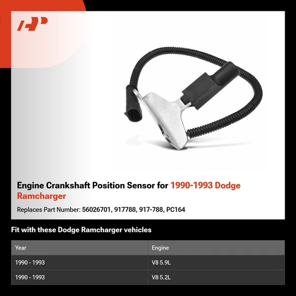 Engine Crankshaft Position Sensor for 1990-1993 Dodge Ramcharger