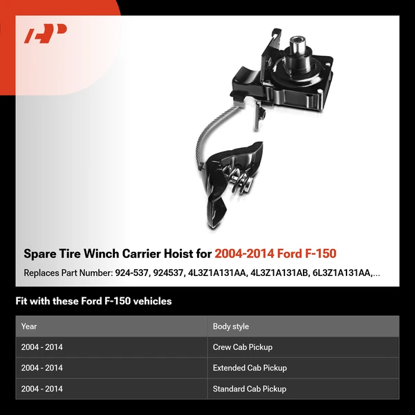 Spare Tire Winch Carrier Hoist for 2004-2014 Ford F-150