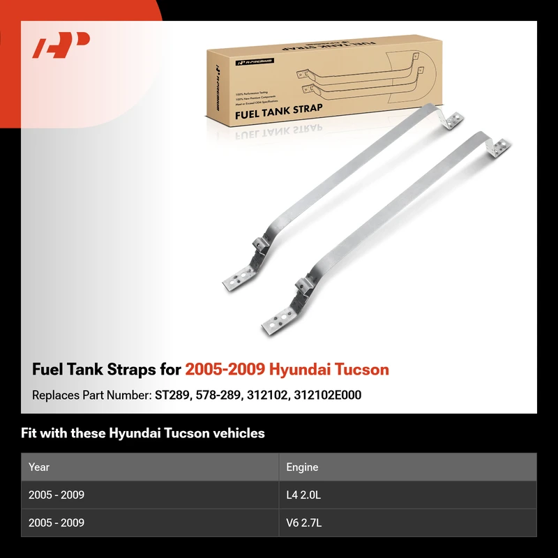 Fuel Tank Straps for 2005-2009 Hyundai Tucson