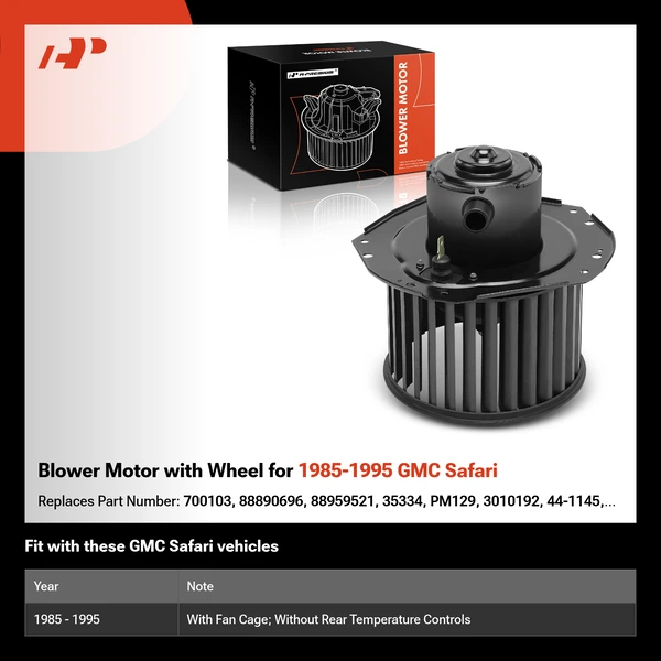 Blower Motor with Wheel for 1985-1995 GMC Safari