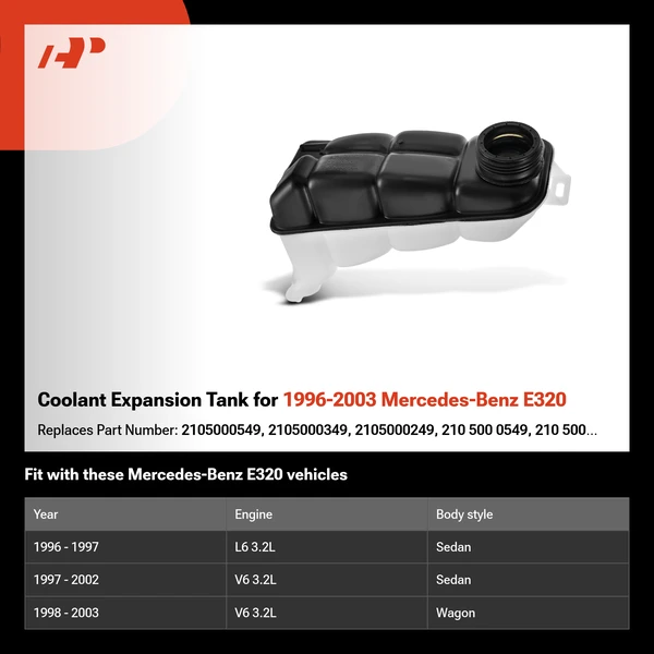 Coolant Expansion Tank for 1996-2003 Mercedes-Benz E320